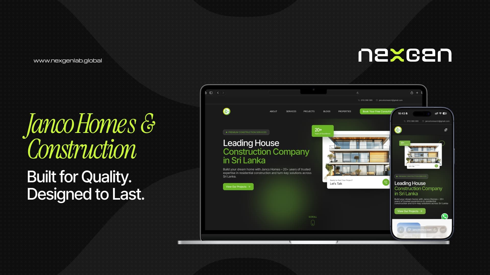 Janco Home & Construction Website